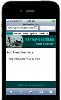 Harley Davidson Mobile Site Template PLR Template