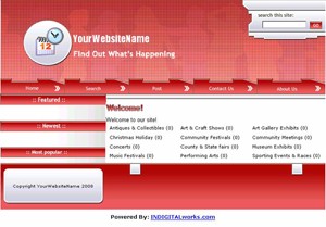 Local Events Website Red Personal Use Template