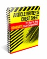 Article Writer's Cheat Sheet Plr Ebook