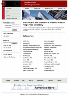 Virtual Property Website Red Personal Use Template