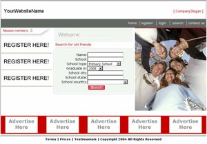 Classmates Website Red Personal Use Template