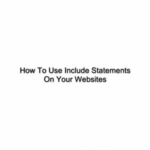 How To Use PHP Include Statements Plr Video