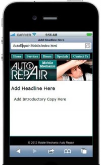 Auto Repair Mobile Site Template PLR Template