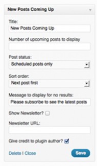 Show Upcoming Posts Plugin MRR Script