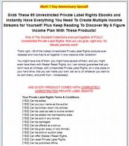 89 No Restriction PLR EBooks