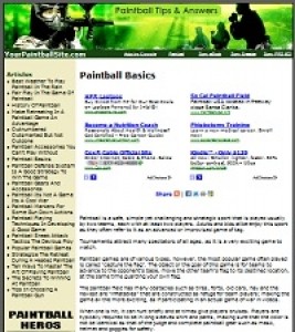 Paint Ball Site Plr Template