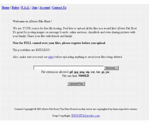 Xdrive File Hosting Service Personal Use Template
