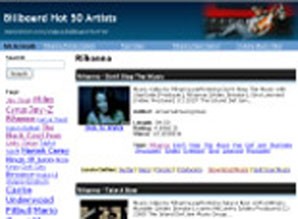 Billboard Hot 50 Artists Video Site Personal Use Template